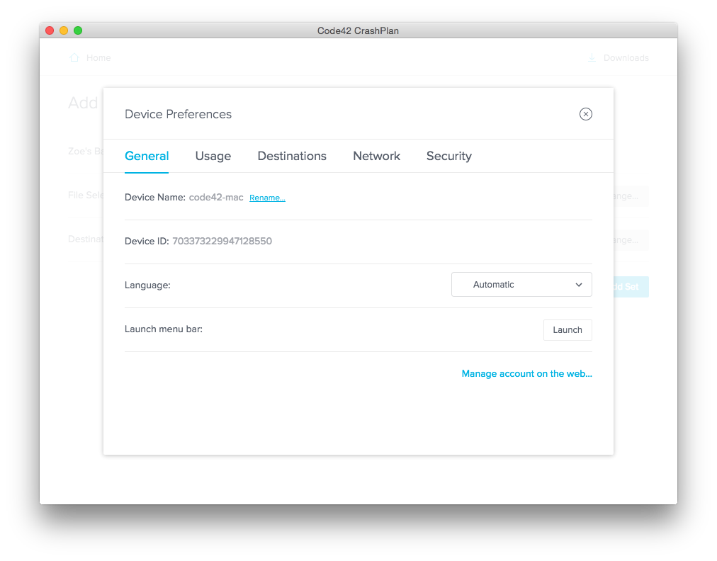 manage device on the web