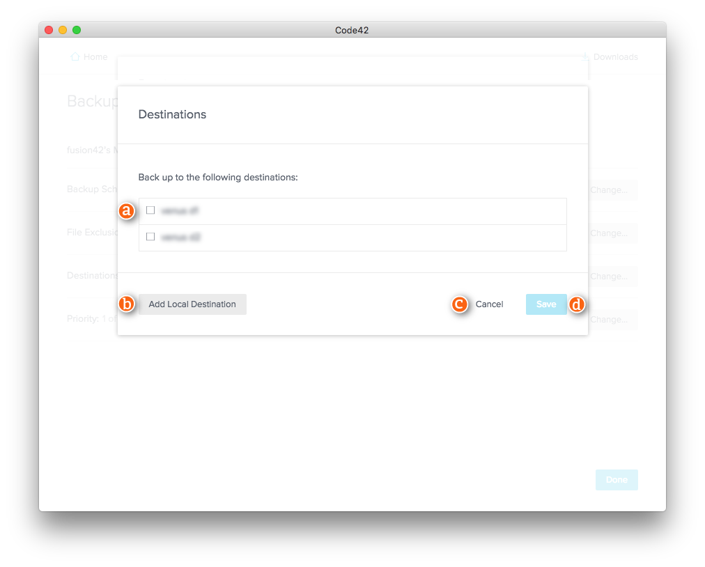 Backup Set Settings - Destinations 6.5