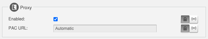 Locked proxy setting