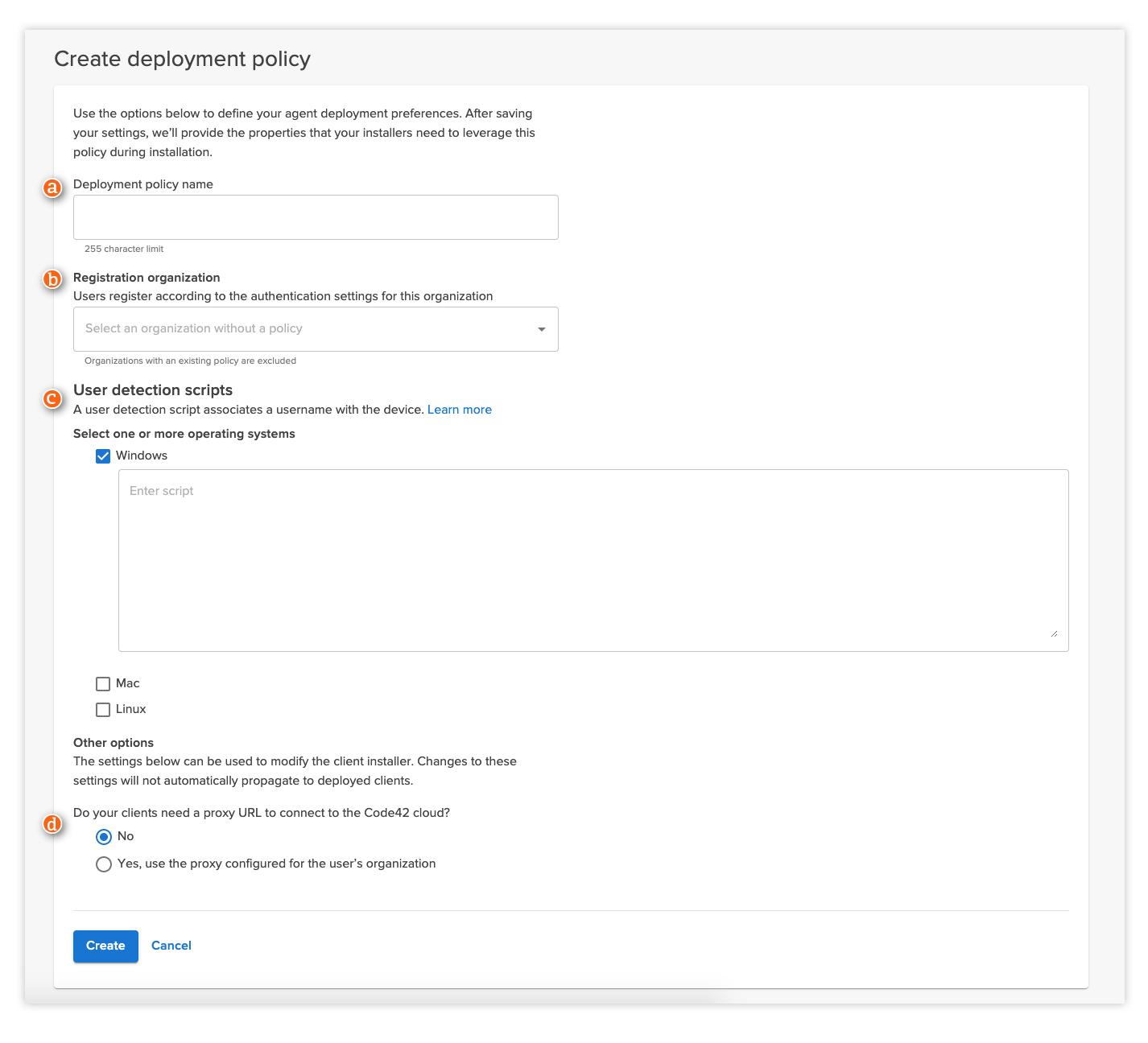 Create deployment policy with annotations