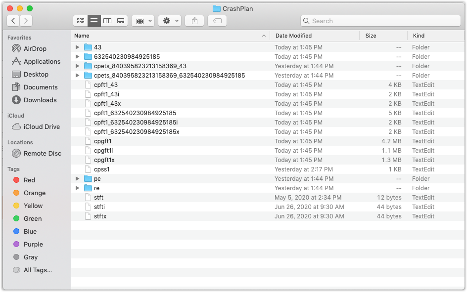Crashplan cache location