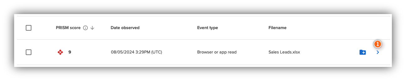 Click View details icon from search result row