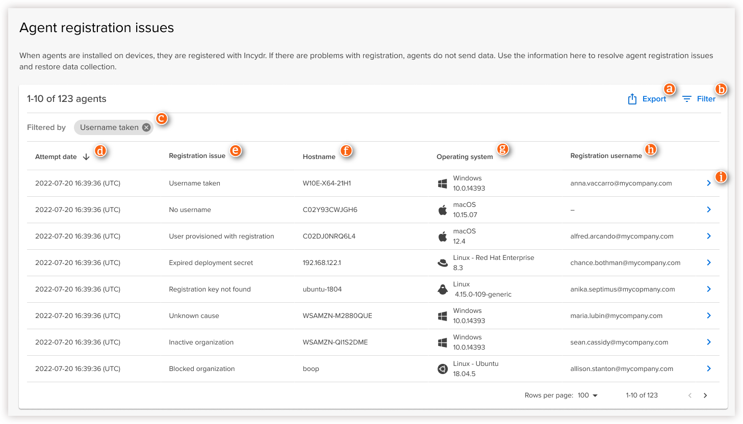 Agent registration issues