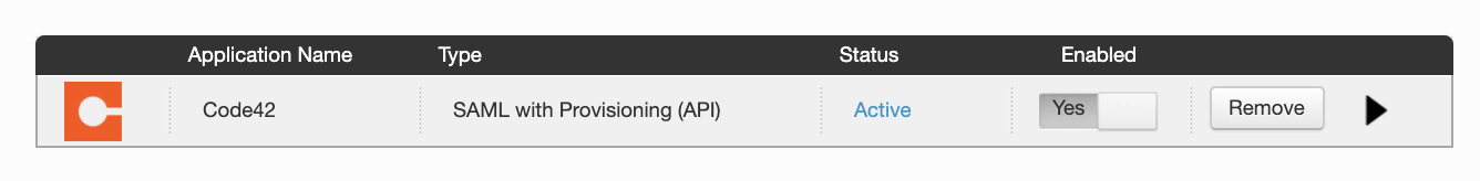 Code42 app with active status