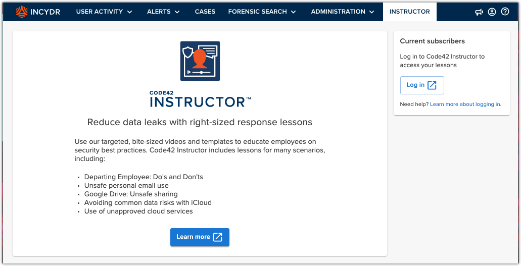 Code42 Instructor in Code42 Incydr