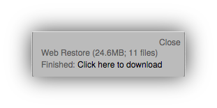Web restore message
