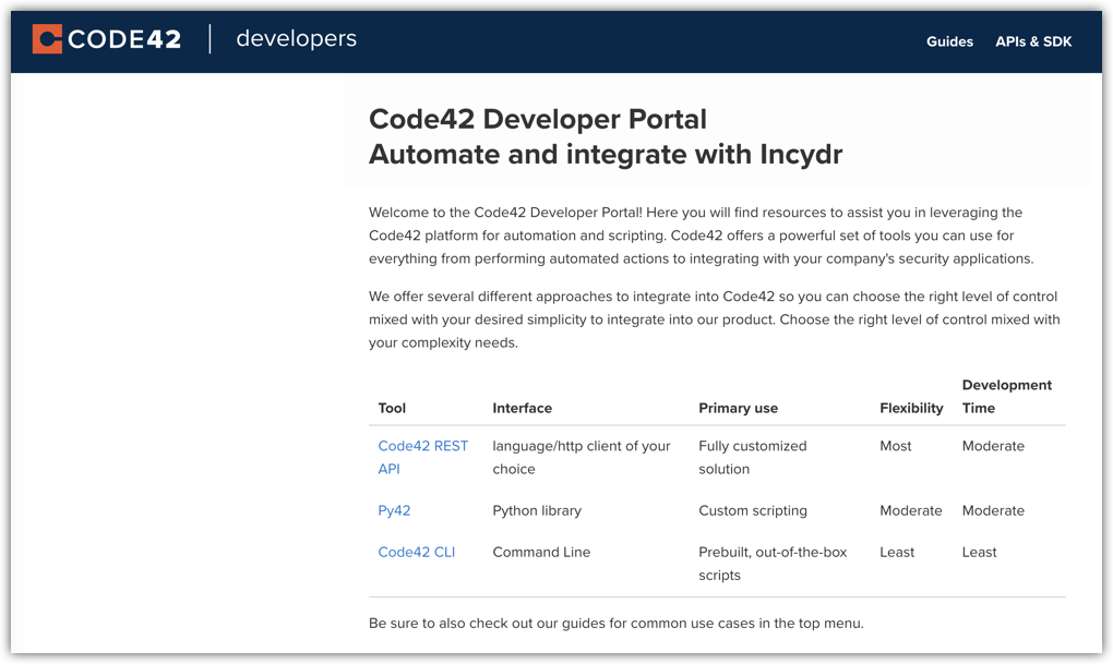 Code42 Developer Portal