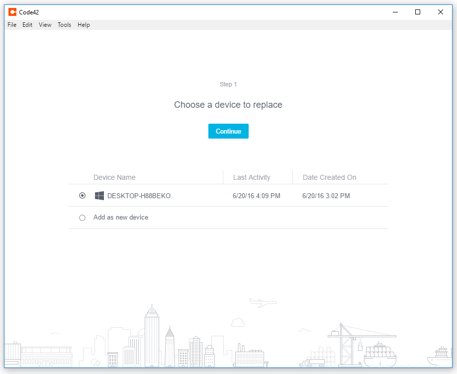 Choose device to replace