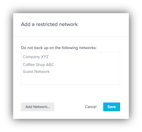 Exclude networks used for backup – Mimecast