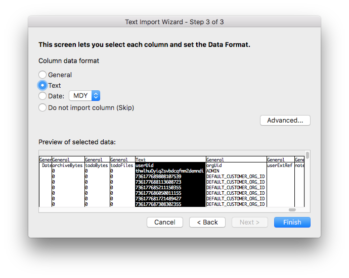 Microsoft Excel Text Import Wizard