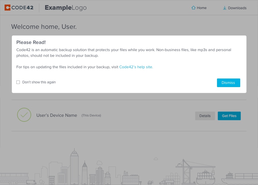 Custom message example
