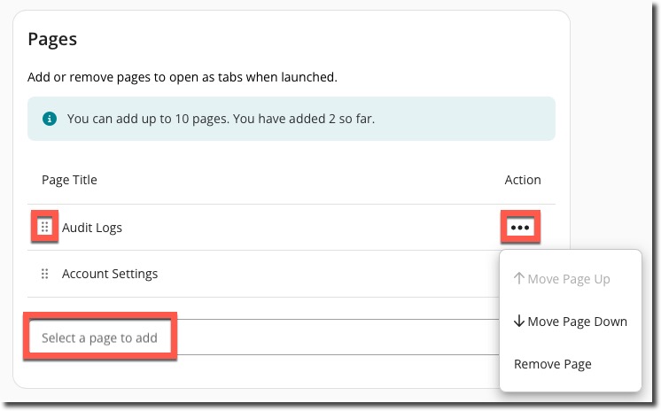 Edit Workspace Pages