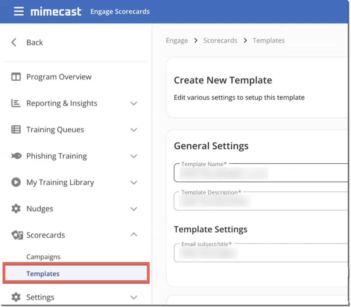Scorecards Templates Navigation