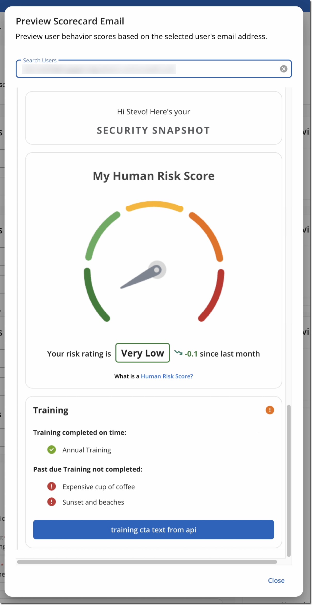 Preview Scorecard Email