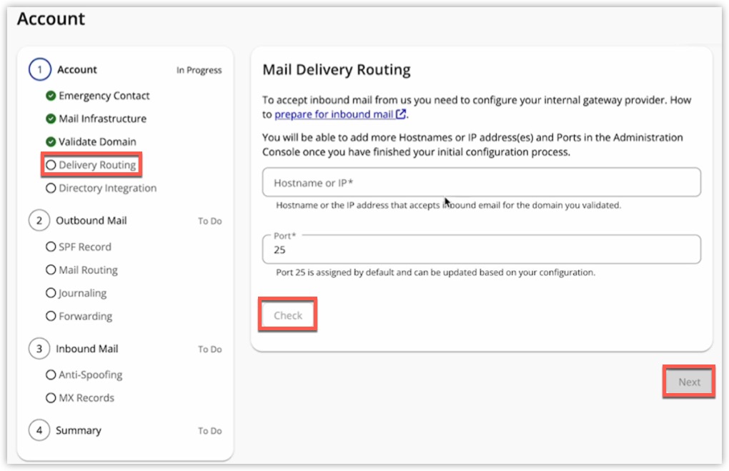 Delivery Routing Host or IP
