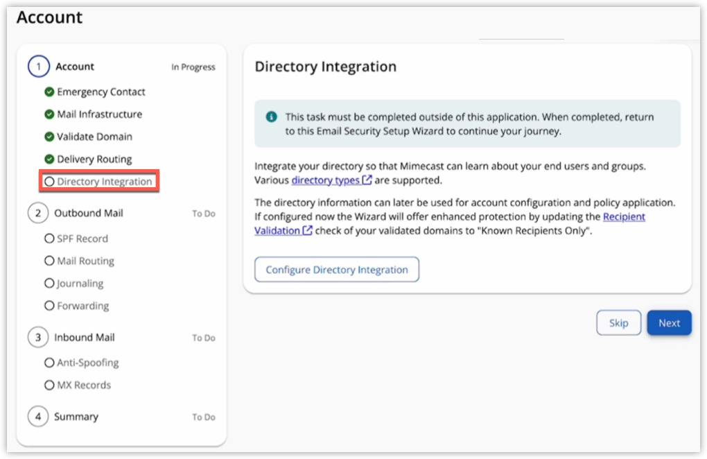 Configure Directory Integration