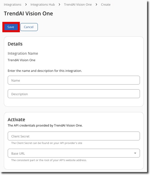 TrendAI Vision One Configuration
