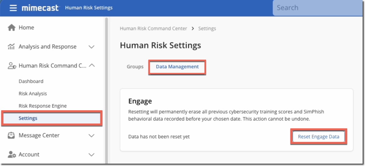 Human Risk Command Center Settings