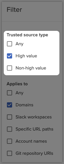 High-value source filter