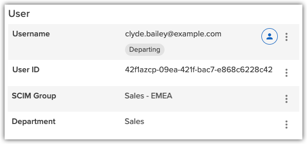 Forensic Search results - user details