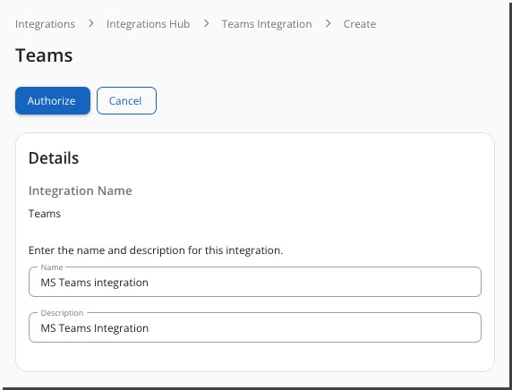 Create a Teams Integration within the Mimecast Administration Console