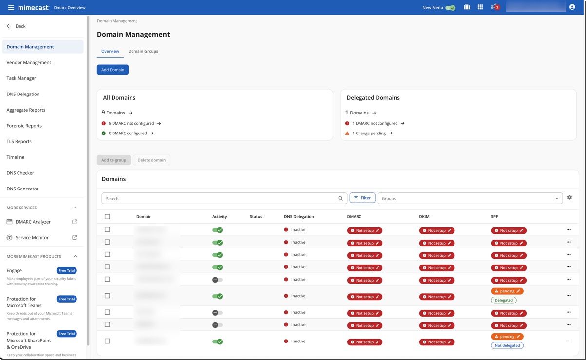 DMARC Analyzer 2.0 Domain Management