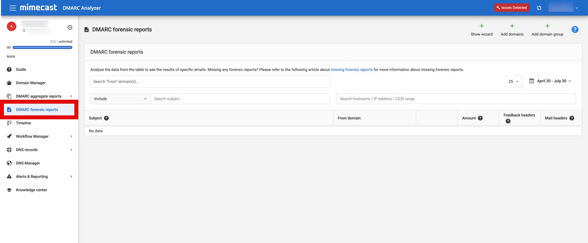 DMARC Analyzer 1.0 Forensic Reports
