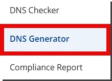 DMARC Analyzer 2.0 DNS Record Generator navigation