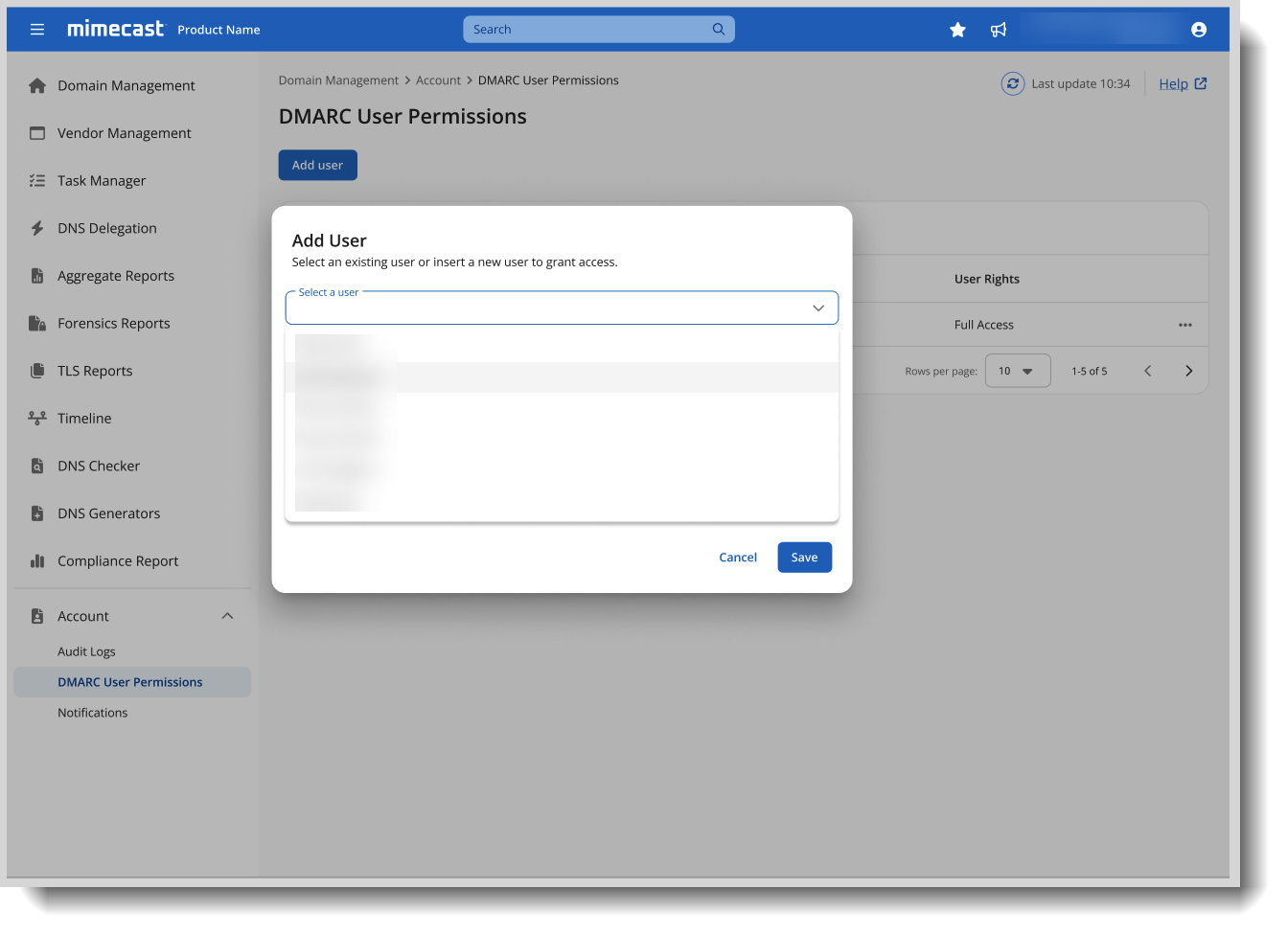 DMARC User Permissions | Add User