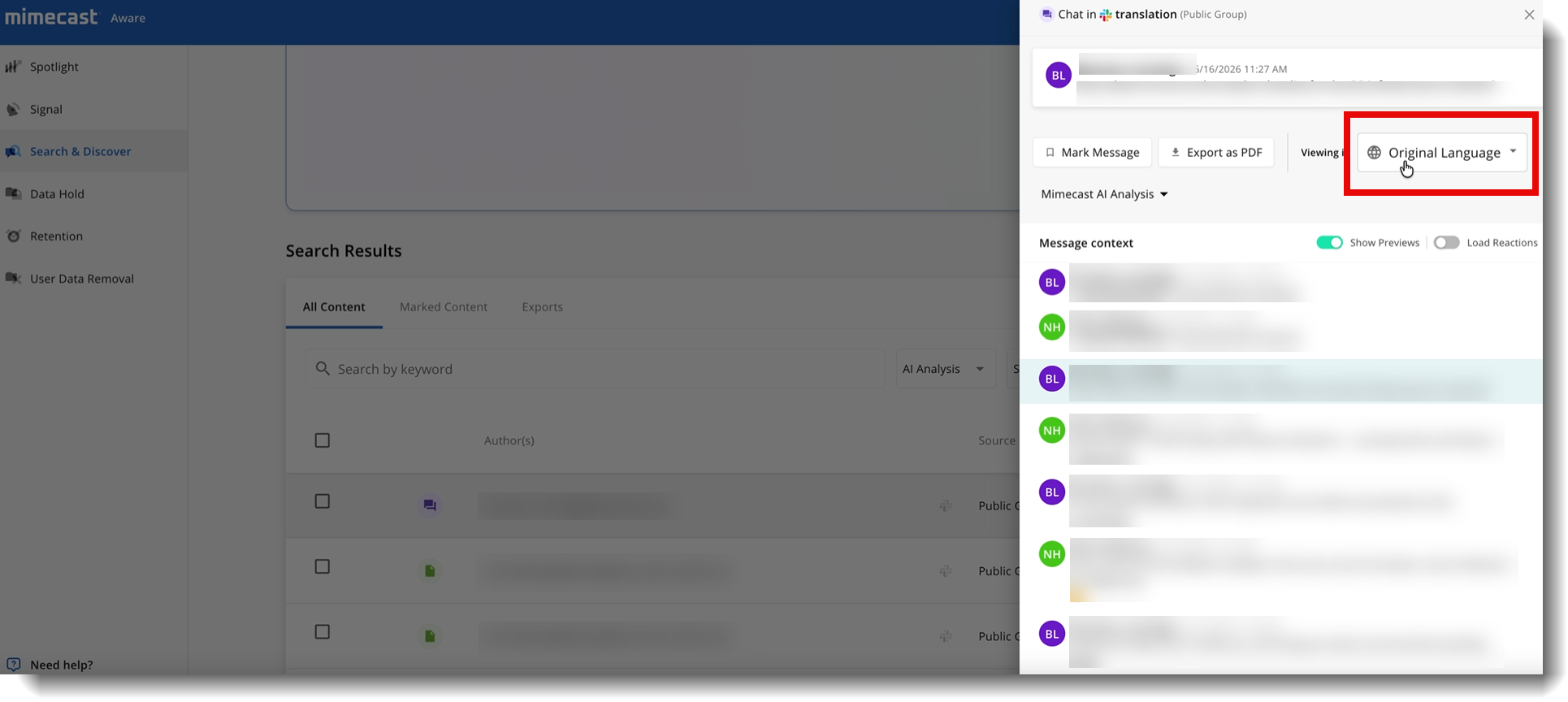 Aware Message Translation