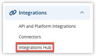 Integrations Hub Navigation